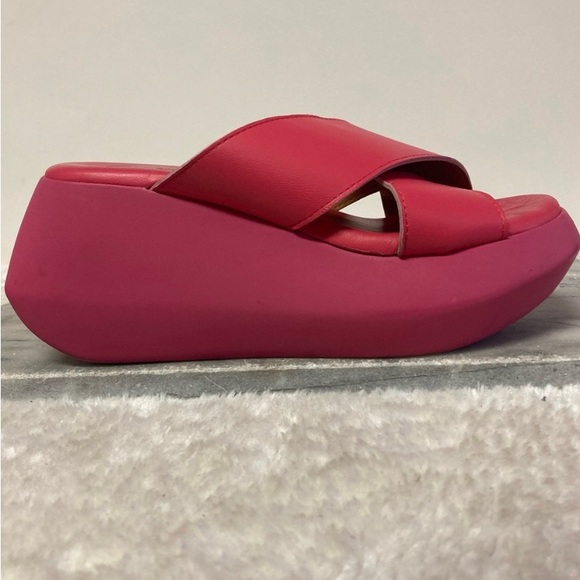 L’Intervalle Platforms Chunky Sandals Slip On Criss Cross Straps Small size 8.5 - Picture 4 of 14